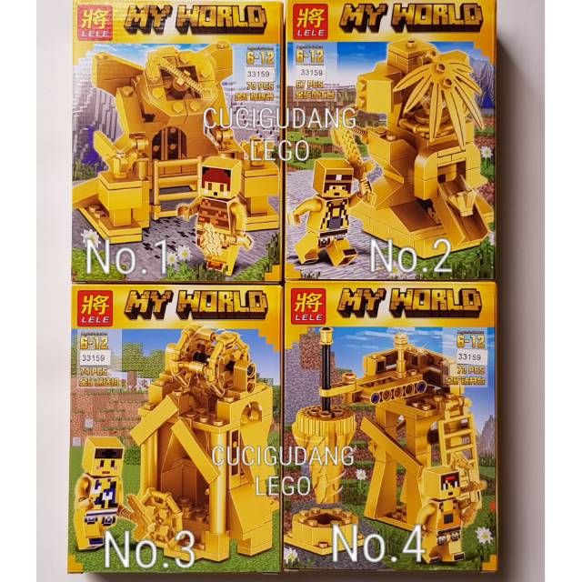 Lego Minecraft My World Gold Mining Town Tambang Emas Gold Mine - roblox azure mines gold