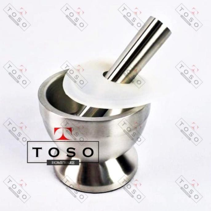 

BISA COD Mortar Pestle Tumbukan Bumbu Obat Stainless Cobek Ulekan Lumpang MP120 EKSLUSIF Kode 1192