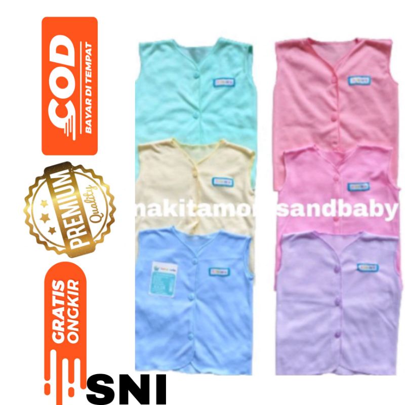 Baju bayi jumbo polos lengan kutung 6-12bulan/Jumbo per 3 pcs SNI promo 8.8