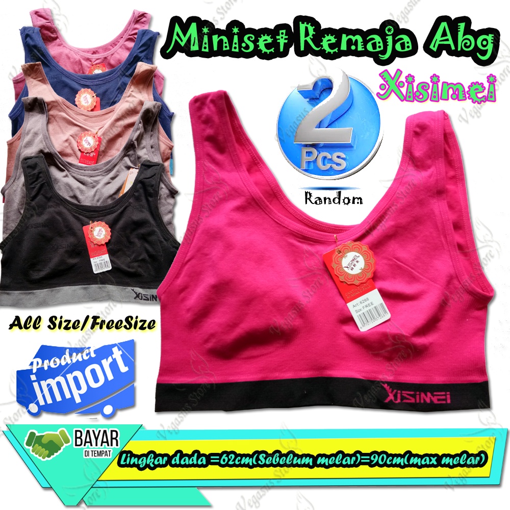 MINISET XISIMEI - IMPORT/MINISET Bra Sport Tanpa Kawat BH Termurah/MINISET REMAJA ABG/All Size(ukuran free 34, 36, 38, 40)-Vegasus Store(COD)