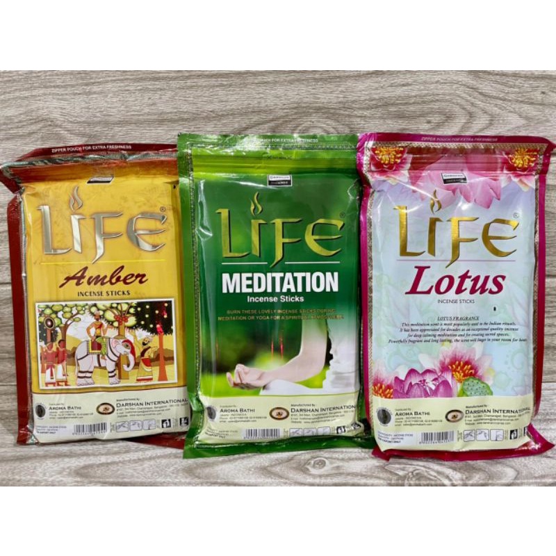 LIFE Incense Stick / Dupa / Hio Harum ekonomis lotus amber meditation by darshan incense  250 sticks