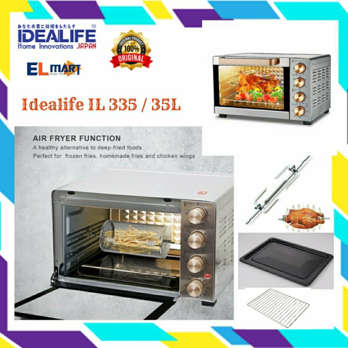 Idealife Oven Listrik Rotisserie Air Fryer 35L IL 335 IL335 Panggangan Roti Ayam kapasitas 35 Liter