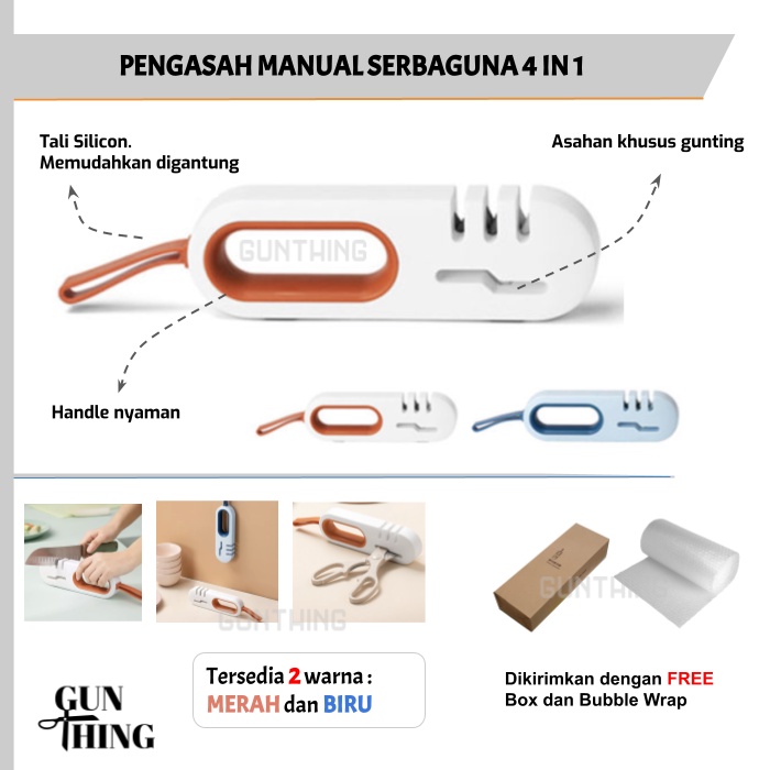 Alat Pengasah Manual Pisau Gunting - 4 in 1 Premium Modern - 4 Sections Sharpener