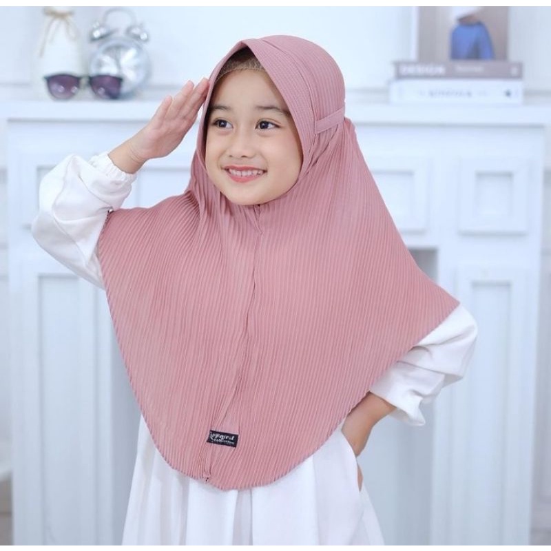 jilbab plisket anak polos 3-6thn