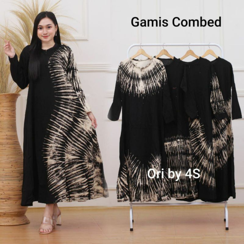 Kaftan Renda Mewah Kondangan - Gamis Tidiye Hitam Bahan Kaos Combed