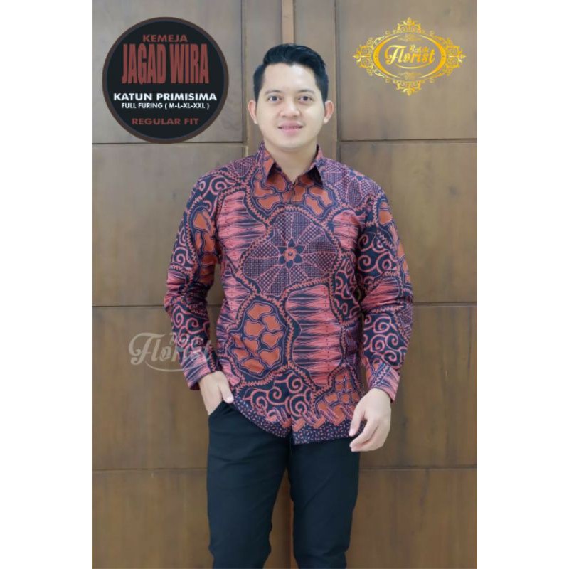 Kemeja Batik Lengan Panjang Batik Full Furing BATIK JAGAD WIRA Bahan Katun Primisima