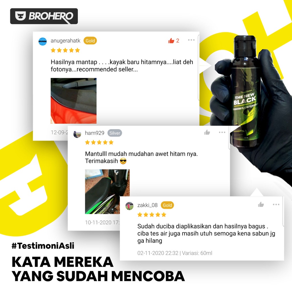 Penghitam Dashboard Permanen - Trim Restorer - Bonus Aplikator Pad &amp; Sarung Tangan By Brohero