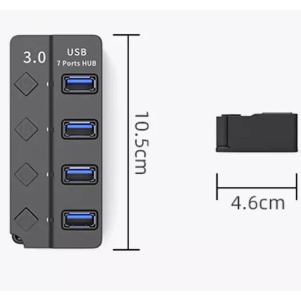 Usb 3.0 hub 4 port switch on-off 5Gbps 30cm cable with Dc 5v power 504-Terminal usb3.0 4 slot saklar