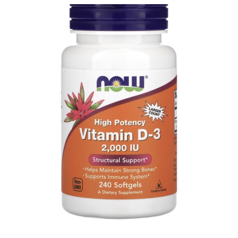 

Vitamin D-3 Suplemen Vit D3 NOW 2000 iu 240 Capsules