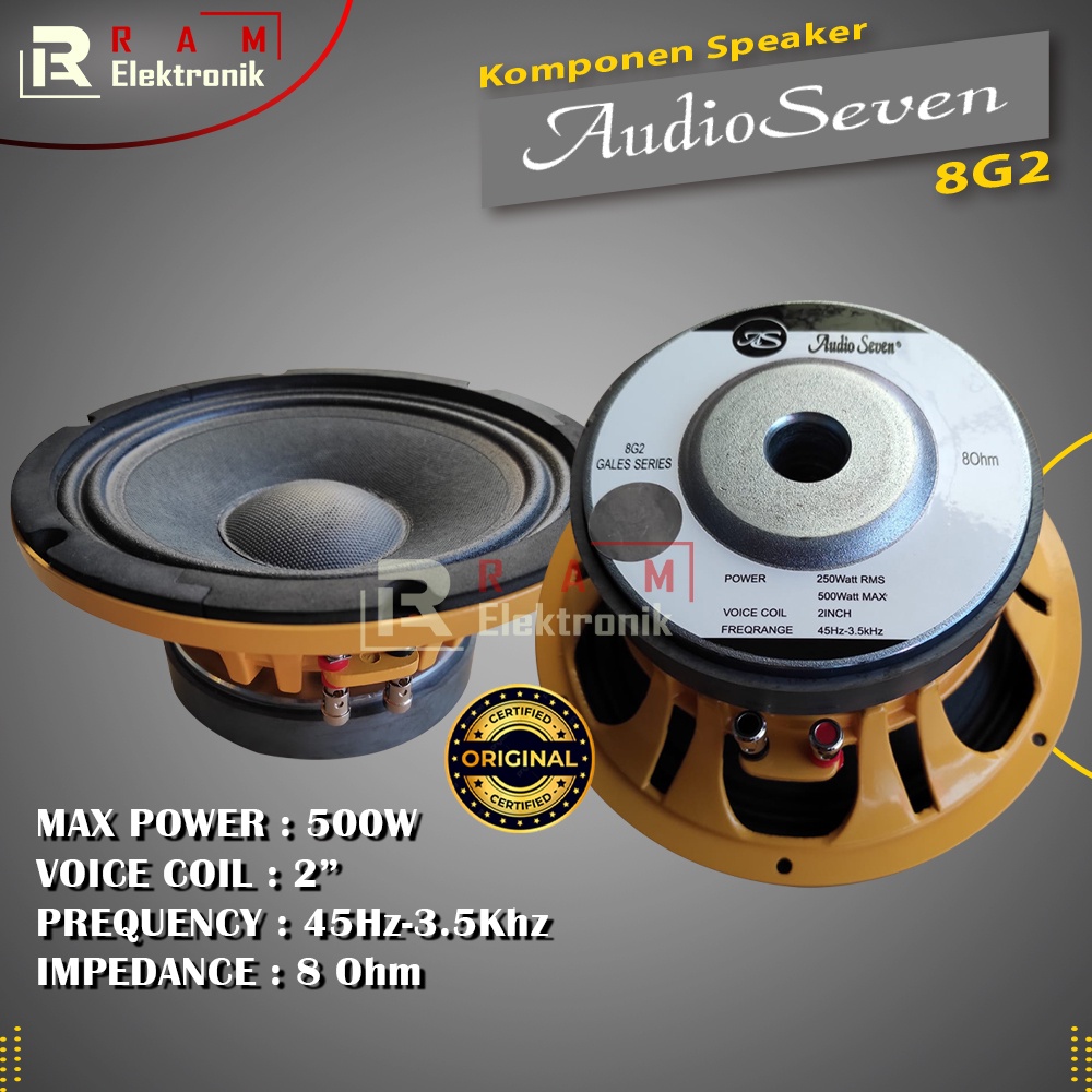 Komponen Spiker Speaker 8 Inch Audio Seven 8G2 8 G2 Original