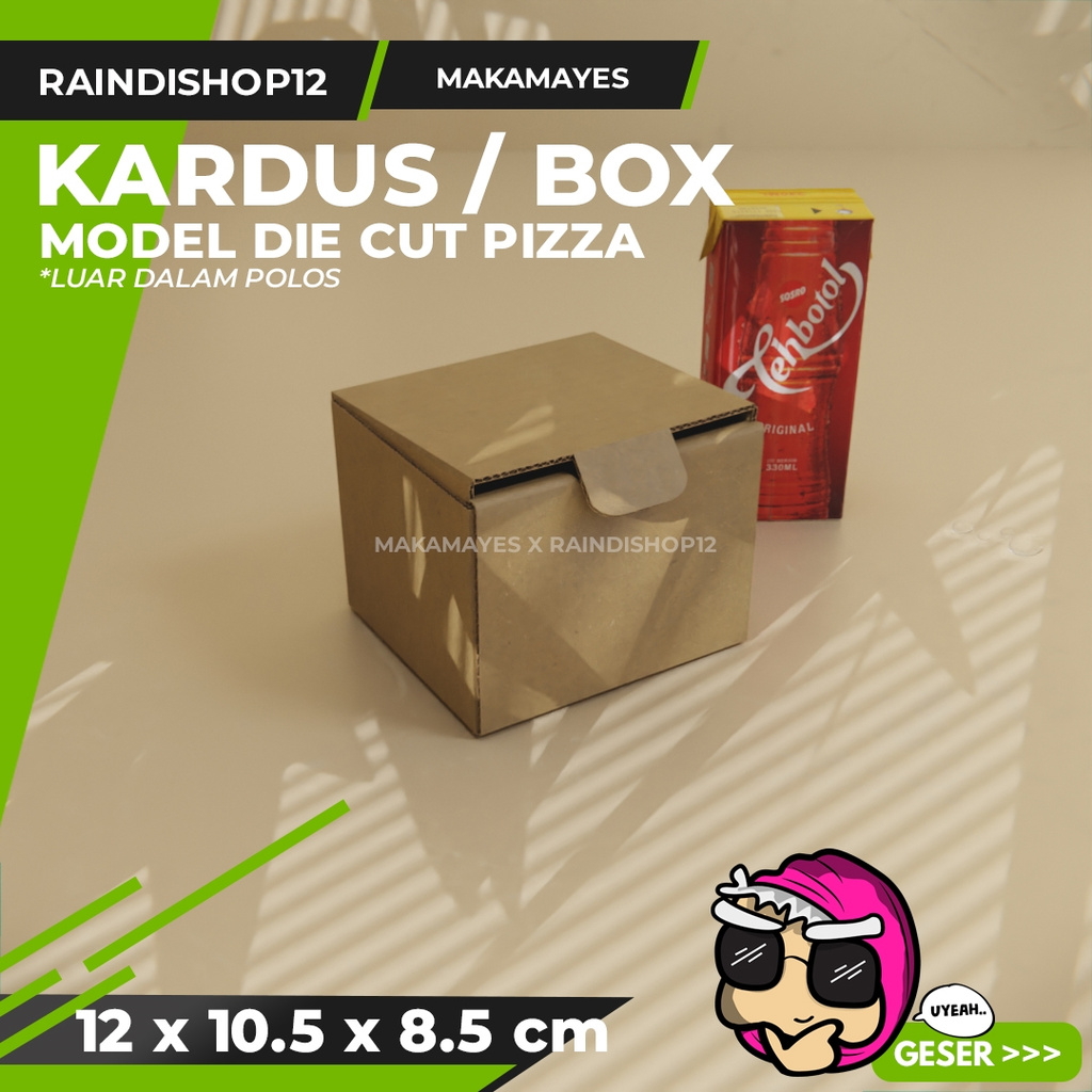 

(MIN 10 PCS) BOX 12 X 10.5 X 8.5 CM KARDUS DIE CUT PIZZA KEMASAN PACKAGING KADO
