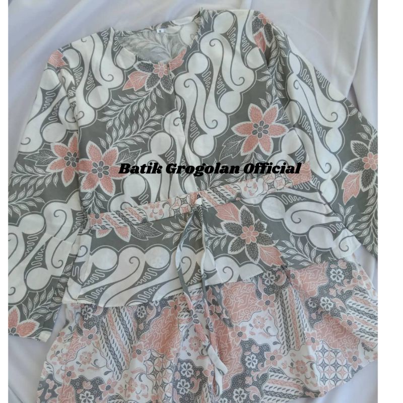 Baju Batik Blouse Slavia Maroon Cewek | Baju Kerja Kantor Formal Bank Guru Baju Batik Wanita Modern 