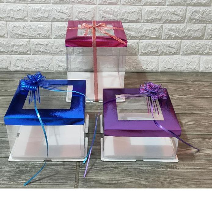 

➣ Kotak kue tart lubang mika, lapis legit, gift box, seserahan, sangjit, (1PACK ISI 2PCS) ℮