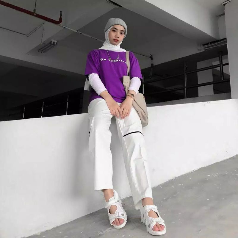 ZIPPER PANTS CARGO WANITA | CELANA PANJANG CHINO