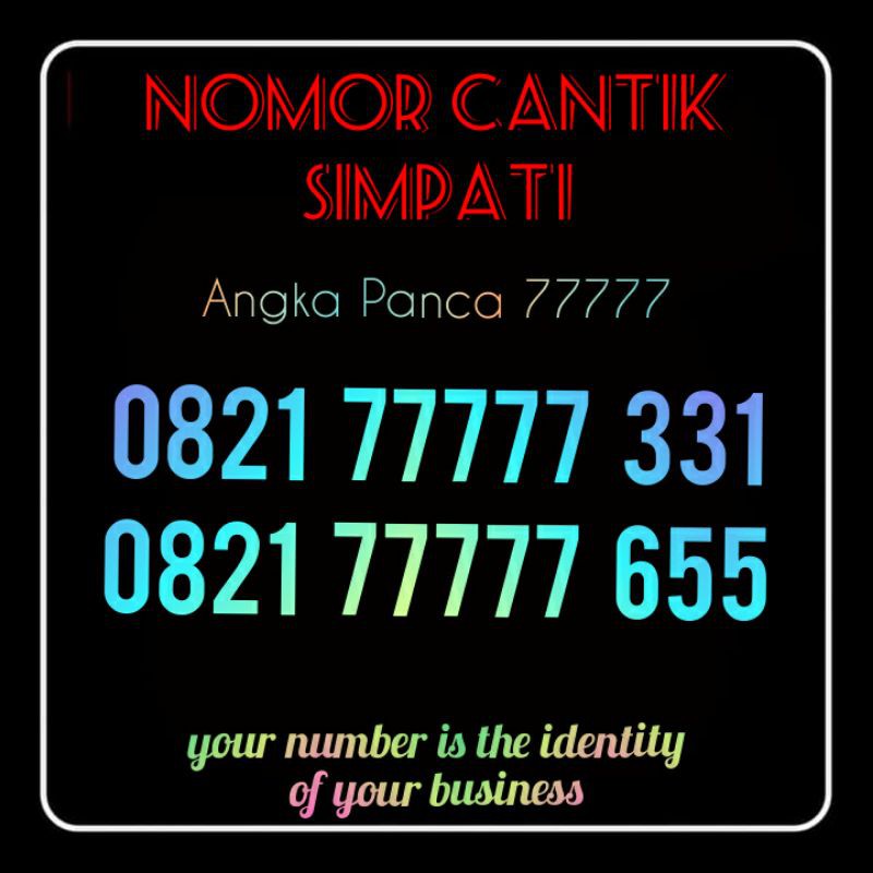 Nomor Cantik simPATI panca 77777