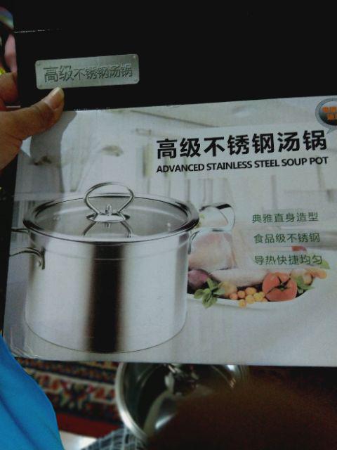 Panci Advanced Stainless Steel Tebal Soup Pot 20 Cm Tutup Kaca