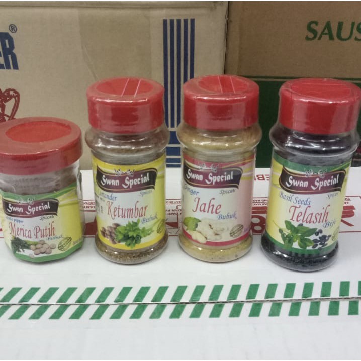 

Bumbu Bubuk Masak Rempah Swan - Jinten / Merica / Ketumbar / Jahe / Telasih / Cabe / Pala