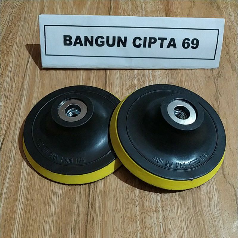 tatakan amplas bulat velcro 4inch /mangkok amplas grinda tangan