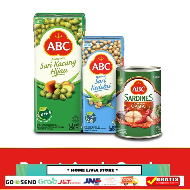 

ABC Mungbean Drink 250 ml + Soy Bean Drink TBA 200 ml + Sardines Chilli 155 g - Paket Anak Cerdas