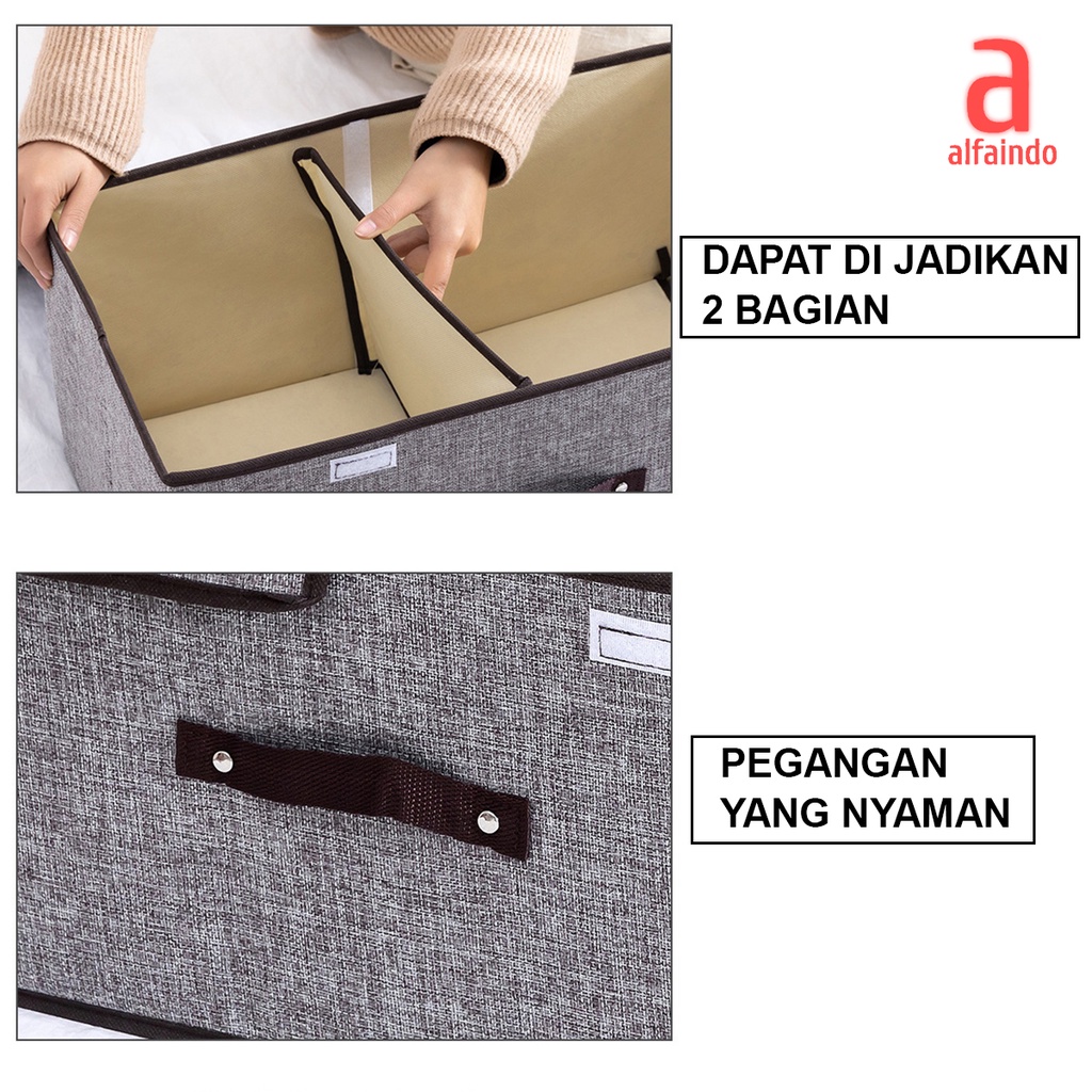 Alfaindo Storage Box Baju Tempat Penyimpanan Pakaian Keranjang Medium atau Large USB002