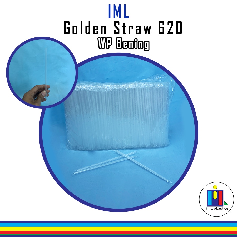 Sedotan Golden Straw 620 Bungkus Plastik Higienis - 500pcs