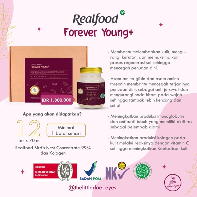 [READY] Realfood Forever Young + Minuman Sarang Burung Walet dengan Kolagen