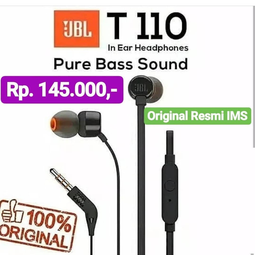 HEADSET JBL SERI T110 ORIGINAL IMS