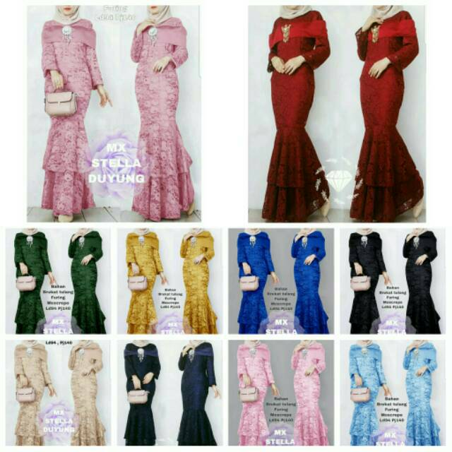 Maxi Maxy Dress Longdress Kondangan Brukat Tulang Stella Duyung