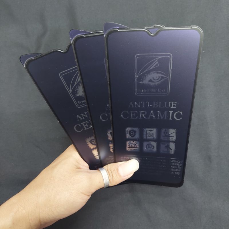 tempered glass keramik blue matte  realme C25