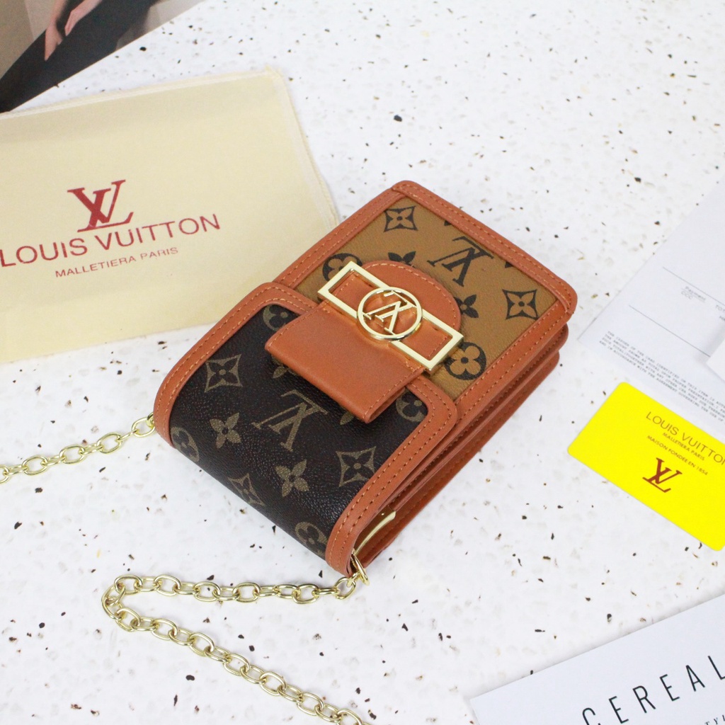 L¤uis Vuitton Dauphine  Phone Bag 7705(Free+ Bubble Wrap+ Dustbag+NoSeri)