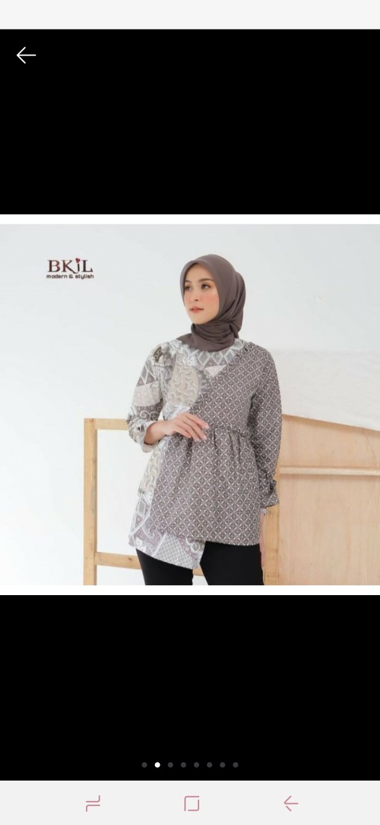 Tey-17 Batik Wanita Asj Sa Hrb026 Kenongo Kemeja Tosca Pendek