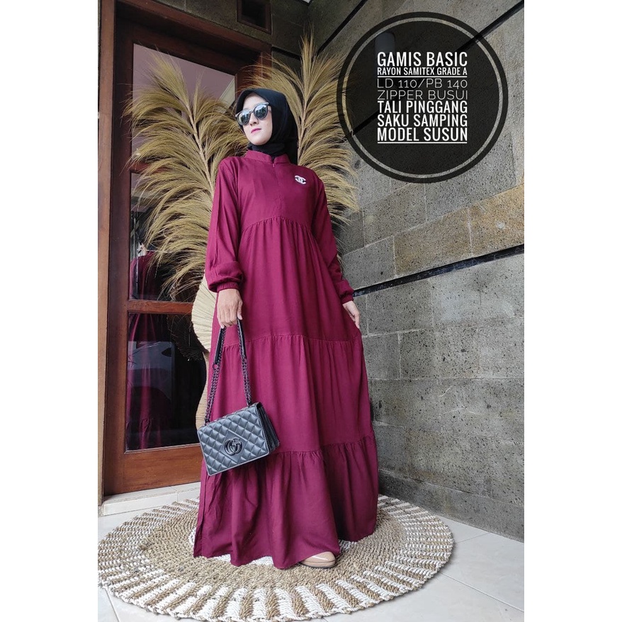 AMARA HOMEY DRESS MAXY / BASIC BASIKA HOMEY DRESS RAYON GAMIS SYARI