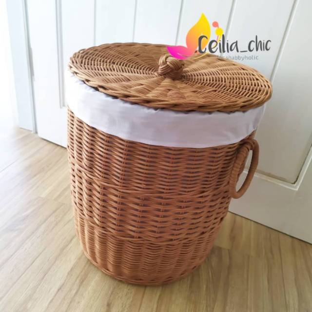  keranjang anyaman rotan  laundry basket homedecor 