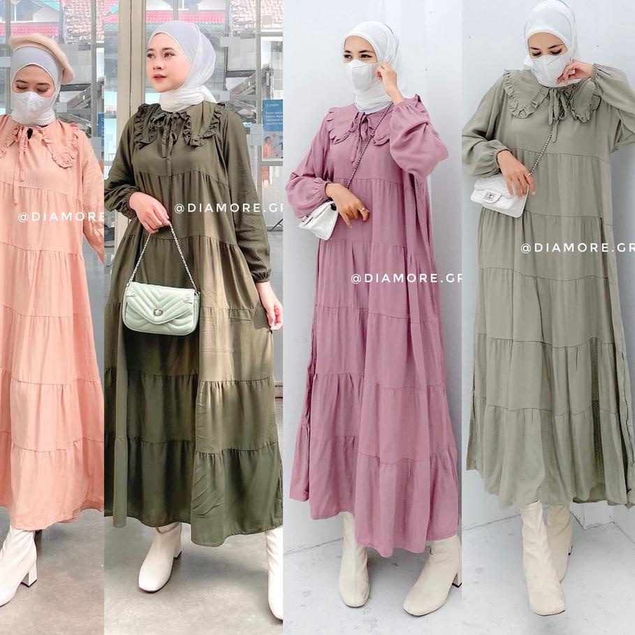 ➬ LEVO MIDI DRESS WANITA | MIDI DRESS RUFFLE FASHION MUSLIM WANITA ♨