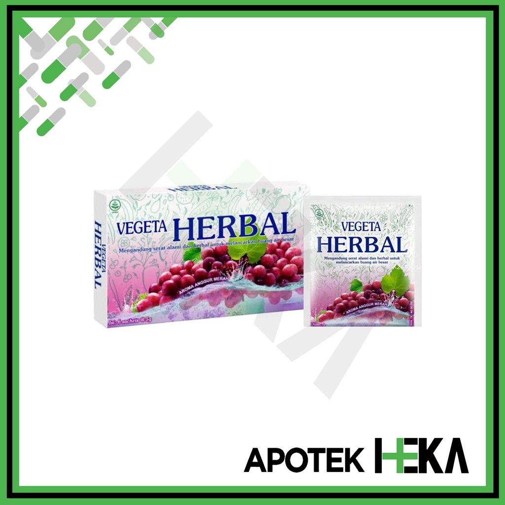 Vegeta Herbal Anggur Dus isi 6 Sachet - Melancarkan BAB