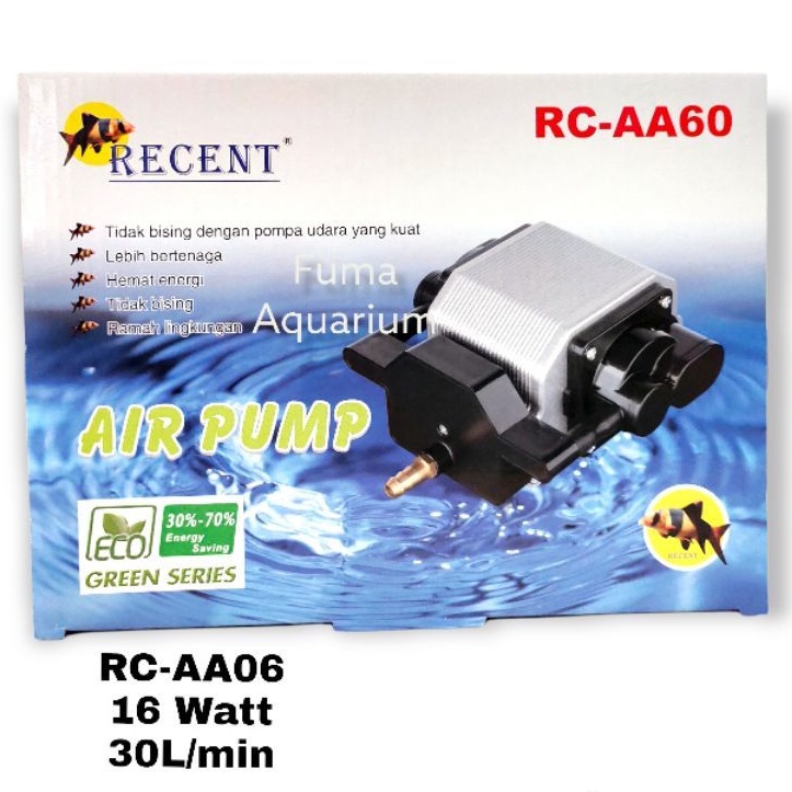 RECENT RC-AA60 POMPA AERATOR AIRPUMP GELEMBUNG UDARA KOLAM AKUARIUM Low Watt