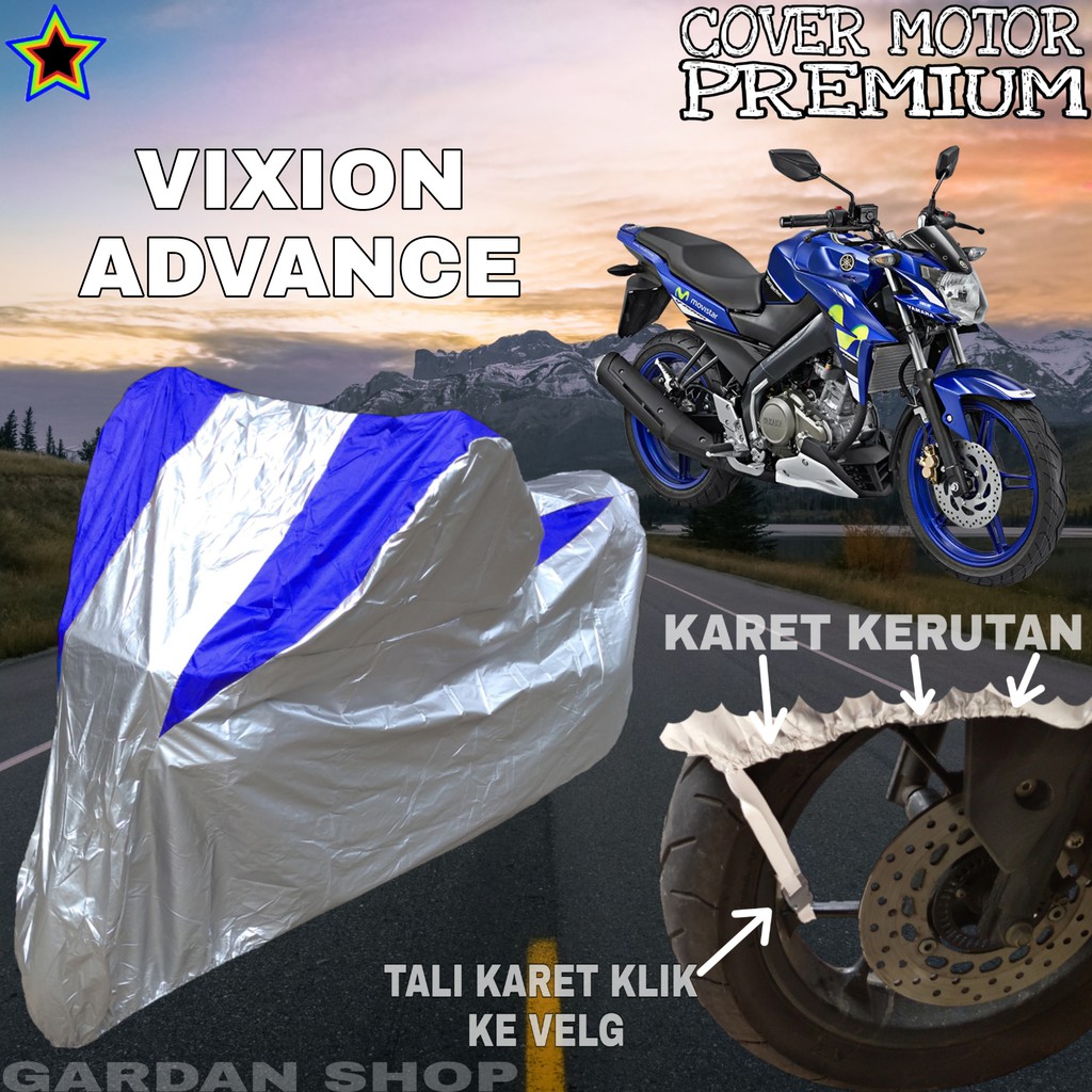 Sarung Motor VIXION ADVANCE Silver BIRU Body Cover Penutup Motor Vixion Advance PREMIUM