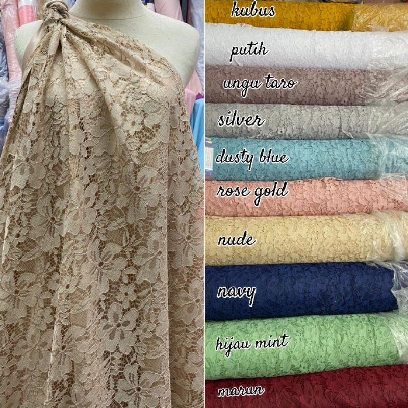 Bahan brokat Fatmawati, brukat, kain kebaya, bahan kebaya, brukat halus