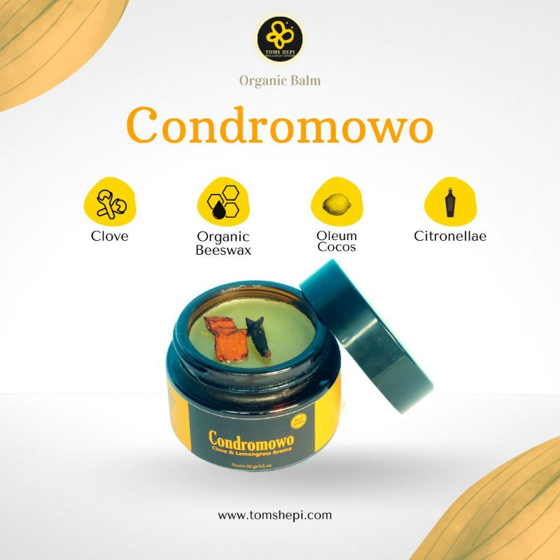 Hot Balm Condromowo Balsem Terapi Syaraf, Balsem 100% Organik, Balsem Terapi Panas Tidak Dingin