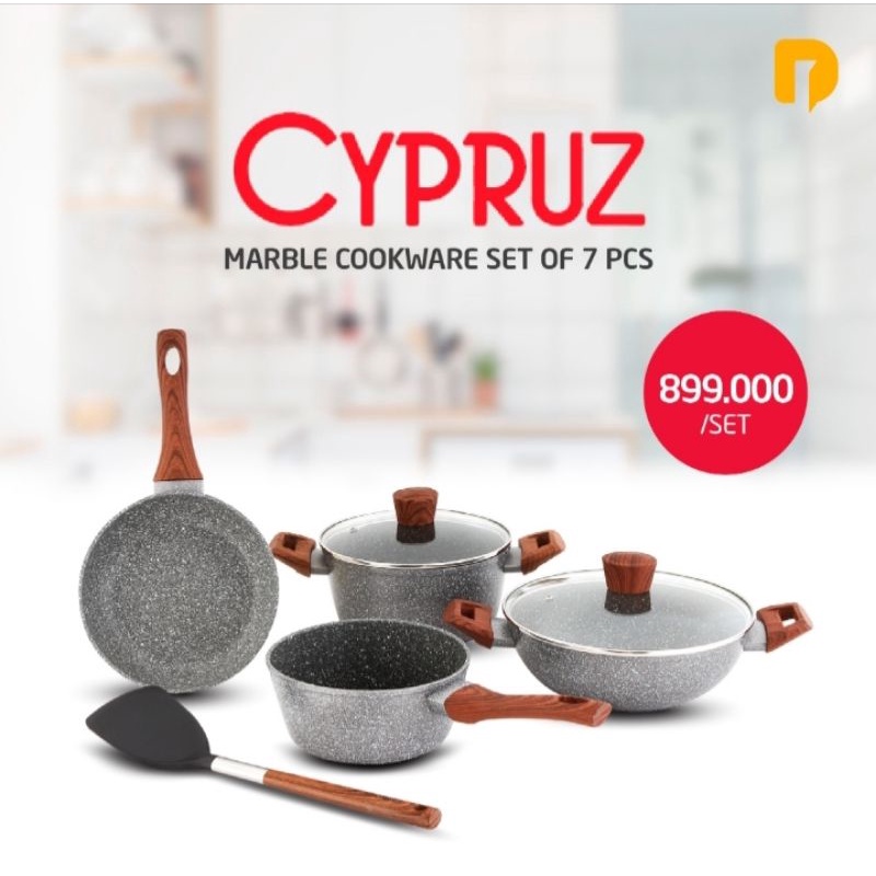 SET PERALATAN MASAK CYPRUZ MARBLE COOKWARE