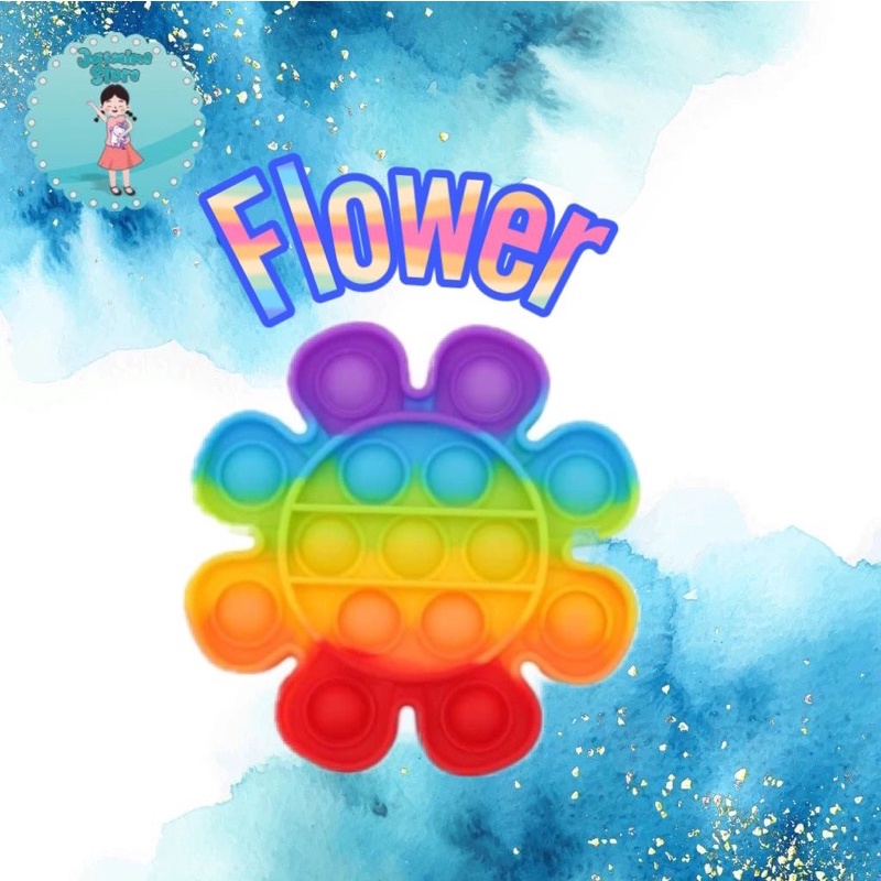 Ready Pop It Rainbow Murah/Fidget Pop It Rainbow Free Kelereng/Free Bonus-Flower