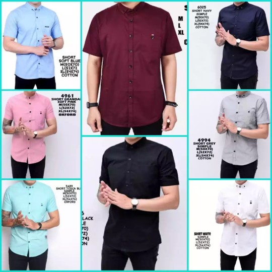 Kemeja Pria Polos Lengan Pendek Distro Premium Oxport,kemeja pria lengan pendek/kemeja polos pria lengan pendek/kemeja polos pria/kemeja polos cowok/kemeja kantor lengan pendek/kemeja kerja polos