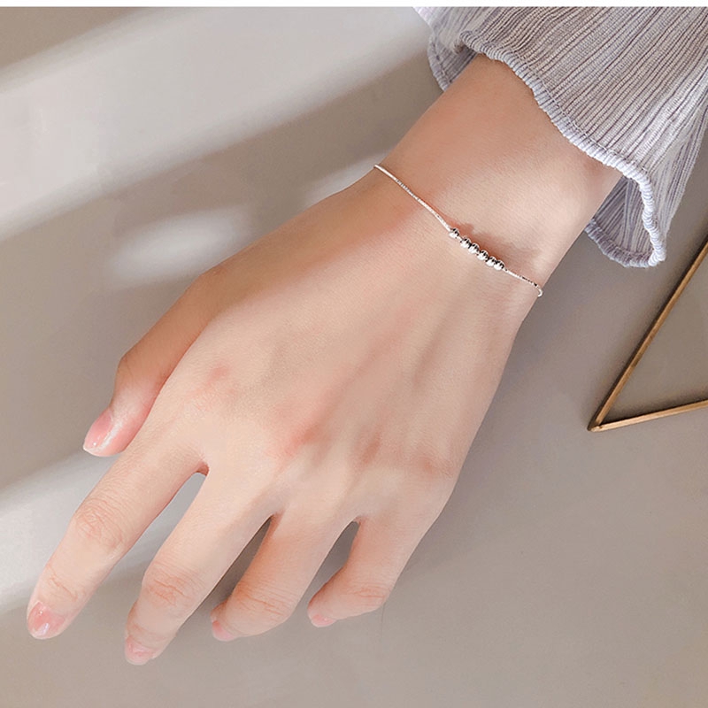 Gelang Manik Transfer Silver 925 Gaya Korea untuk Wanita