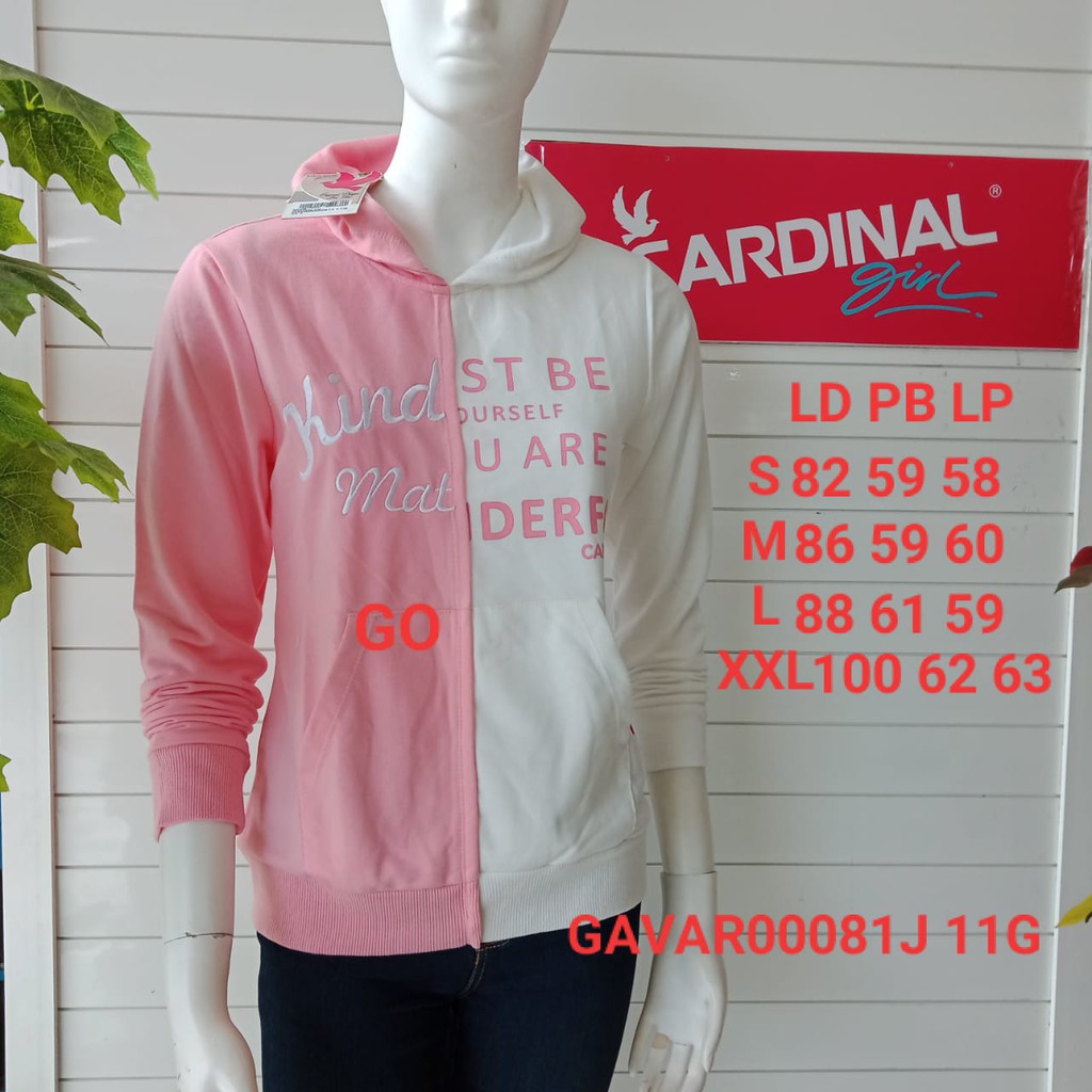 gof CARDINAL SWEATER GIRL Pakaian Wanita Outerwear Jaket Reguler Katun Polos Original