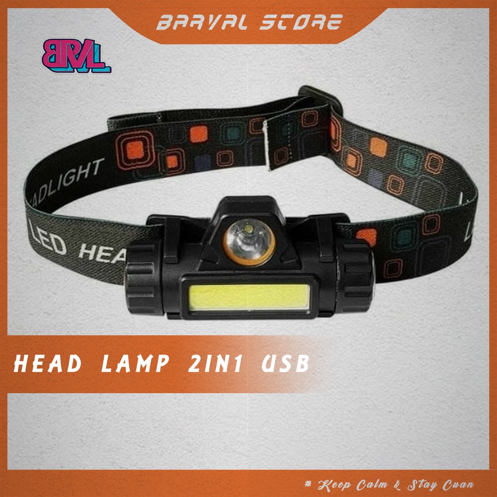 SENTER KEPALA 2 IN 1 (Mode Area & Mode Fokus) BISA DI CAS DENGAN CAS HP | HIGH POWER HEAD LAMP CHOB 