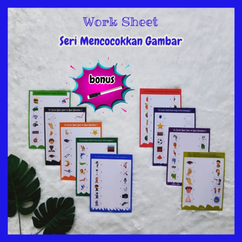 

MAINAN EDUKASI ANAK WORKSHEET WIPE AND CLEAN BUSY PAGE LEMBAR AKTIVITAS ANAK PAUD 3 TAHUN 1 set seri mencocokkan gambar