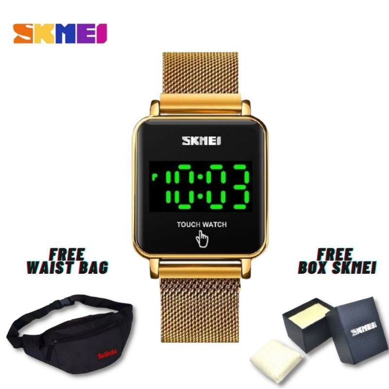 Jam Tangan Wanita  SKMEI 1744 LED  Jam Tangan Analog Digital LED  SKMEI RANTAI PASIR STRAP