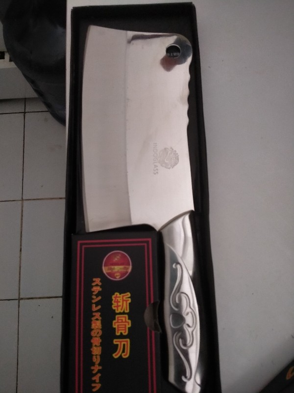Golok Daging Stainless / Golok Tulang / Pisau Cincang / Pisau Daging / Gagang Stainless Steel
