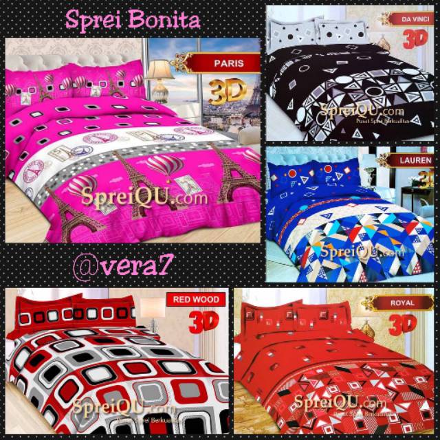Sprei Bonita 160x200 motif abstrak
