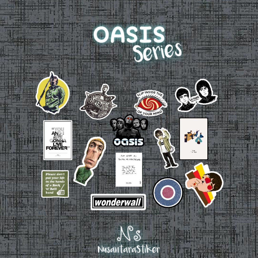 

STICKER BAND OASIS SERIES STIKER TUMBLR CASE HANDPHONE LAPTOP VINYL DECAL MOTOR SCRAPBOOK AESTHETIC